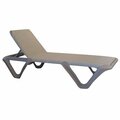 Grosfillex 99901763 / US891763 Nautical Pro Ash Chaise with Dove Gray Sling - Case of 12, 12PK 383US891763CS